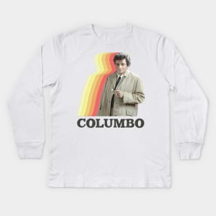 Columbo / Vintage Faded Style Retro TV Fan Design Kids Long Sleeve T-Shirt